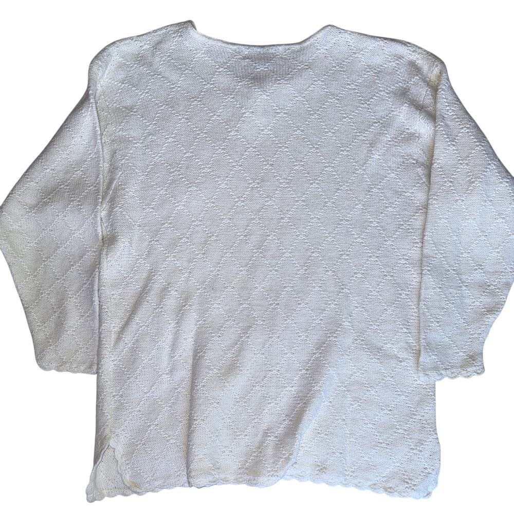 Vintage Carolyn Taylor White Sweater - Size Large - Picture 6 of 6